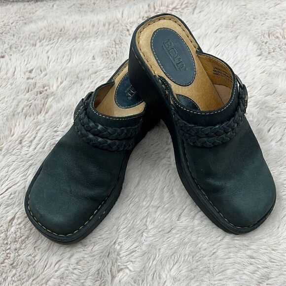 Born
black braided strap leather upper clogs size 6 - Picture 1 of 9